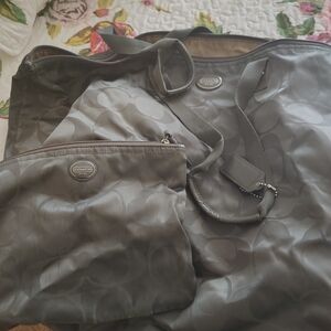 Coach Charcoal Tote and Pouch Set